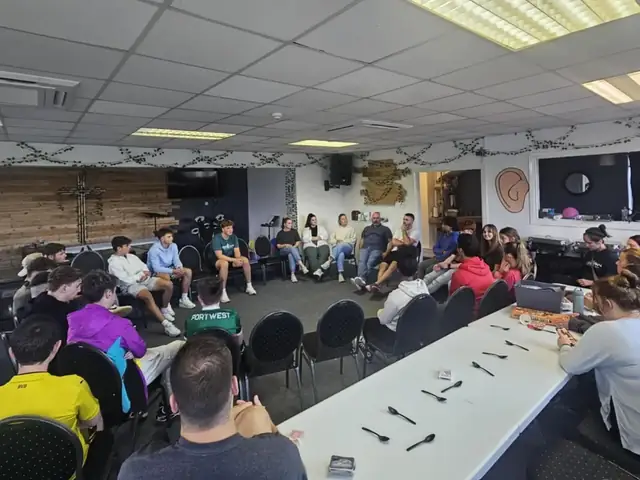 The youth group meeting at Tralee Bible Fellowship
