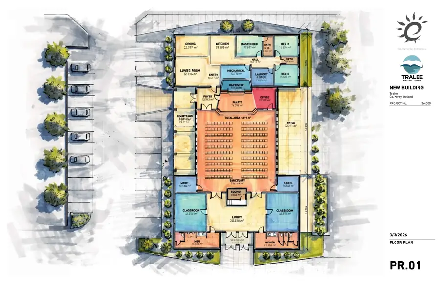 Tralee Bible Fellowship conceptual plan, sheet 1 of 5